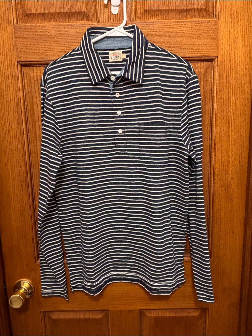 Faherty Long-Sleeve Polo Shirt. Nwot